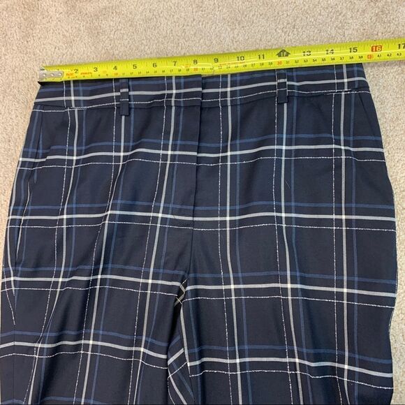 LAFAYETTE 148 NWOT New York Navy Clinton Plaid check Straight Leg Dress Pants 8 - Picture 13 of 14